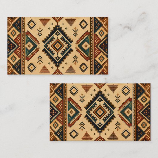 Boho-Stammes-Geometrisches Muster Visitenkarte | R (Vorne/Hinten)