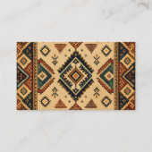 Boho-Stammes-Geometrisches Muster Visitenkarte | R (Vorderseite)