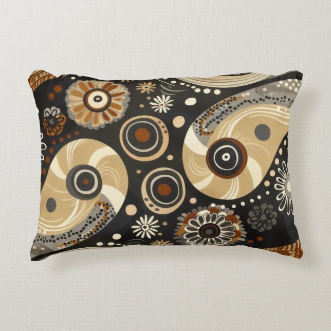 Boho Stammes-Paisley- und Mandala-Kissen Dekokissen (Vorderseite)