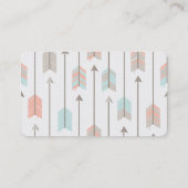 Boho Stammes- Pfeil-berufliches rosa blaues Grau Visitenkarte (Rückseite)