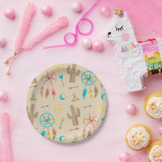 Boho Stammes- schicker Traumfänger-Pappteller Pappteller (Party)