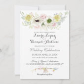 Boho Stammes- Traumfänger-Aquarell-Rosa-Gelb Einladung (Rückseite)