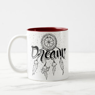 Boho-Stammesfeder-Traum Zweifarbige Tasse
