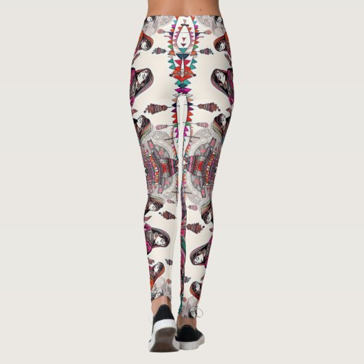 Boho Stammesgöttin Ethnisch Inspirierte Leggings (Rückseite)