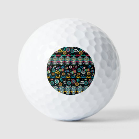 Boho Stammesschädel: buntes Muster. Golfball (Vorderseite)