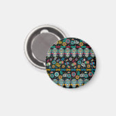 Boho Stammesschädel: buntes Muster. Magnet (Vorderseite/Rückseite)