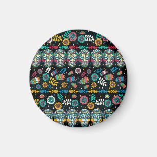 Boho Stammesschädel: buntes Muster. Magnet