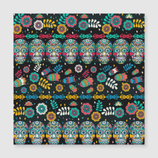 Boho Stammesschädel: buntes Muster. Magnetkarte