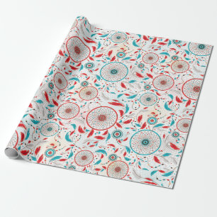 Boho-Stammfeder-Traumfänger-Hochzeit Geschenkpapier