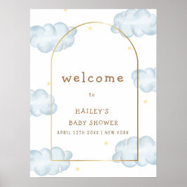 Boho Star Cloud Arch Boy Baby Dusche Willkommen Poster