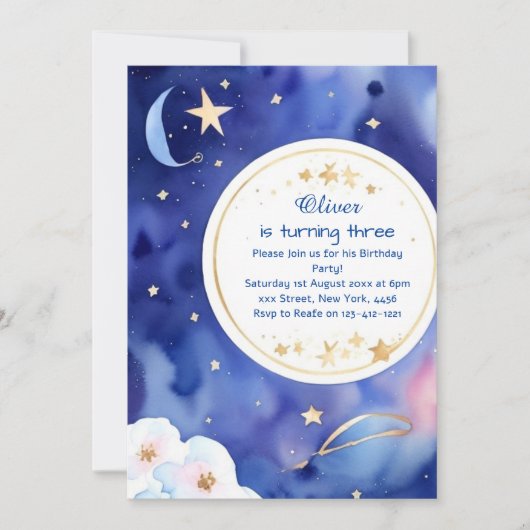 Boho Stardust Children Geburtstag Einladung (Vorderseite)