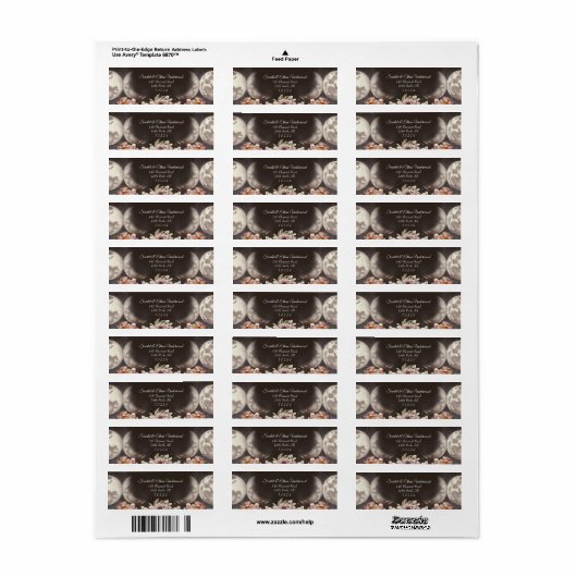 Boho Starry Night Triple Moon Rücksendeadresse (Vorne)