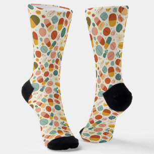 Boho Stars Feathers Pharmacy Socks CPhT Aquamarin Socken