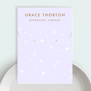 Boho Stars Lila Earring Necklace Business Card Visitenkarte