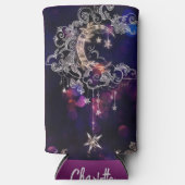 Boho Stars & Moon Lila Tall Selters Dosenkühler (Vorderseite)