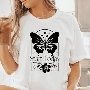 Boho Start Heute Schmetterling Motivational Tri-Blend Shirt