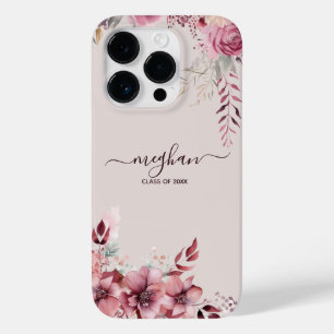 Boho Staub Rosa Wasserfarbe Blume Benutzerdefinier Case-Mate iPhone 14 Pro Hülle