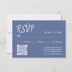 Boho-Staubblau-Botanischer-Kranz-Hochzeitsdetails RSVP Karte