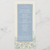 Boho-Staubblaues Hochzeitsprogramm Programm (Rückseite)