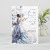 Boho staubige blaublühende Eukalyptus-Brautkleid Einladung (Stehend Vorderseite)