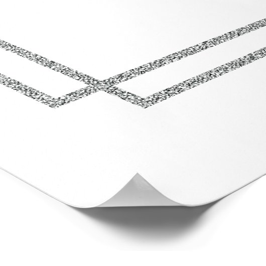 Boho staubige blaue und silberne Glitzer Taufe Wil Poster (Ecke)