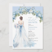 Boho staubige Blauponies Hochzeitskraut Einladung (Vorderseite)