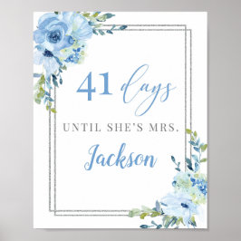 Boho staubige blühende silberne Zaubermarke Poster