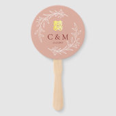 Boho staubige Rosa-Laubkäfer moderne chinesische H Fächer (Vorderseite)