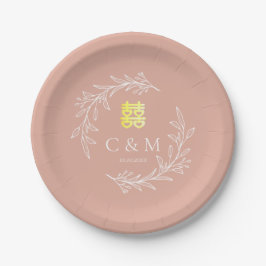 Boho staubige Rosa-Laubkäfer moderne chinesische H Pappteller