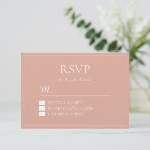 Boho staubige Rosa-Laubkäfer moderne chinesische H RSVP Karte