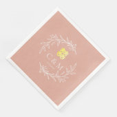 Boho staubige Rosa-Laubkäfer moderne chinesische H Serviette (Ecke)