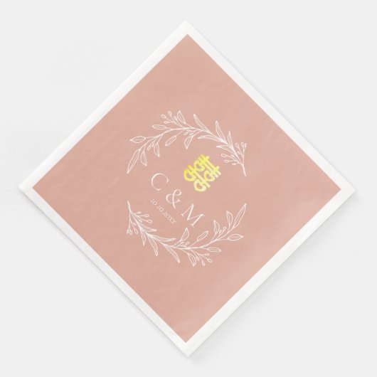 Boho staubige Rosa-Laubkäfer moderne chinesische H Serviette (Ecke)