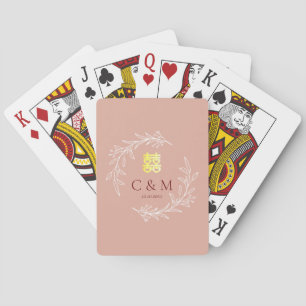 Boho staubige Rosa-Laubkäfer moderne chinesische H Spielkarten