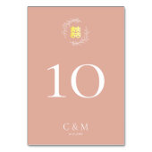 Boho staubige Rosa-Laubkäfer moderne chinesische H Tischnummer (Vorderseite)