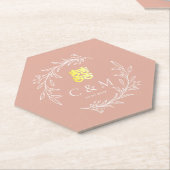 Boho staubige Rosa-Laubkäfer moderne chinesische H Untersetzer (angewinkelt)