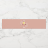 Boho staubige Rosa-Laubkäfer moderne chinesische H Wasserflaschenetikett (Einzelnes Label)