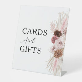 boho staubige Rose Blumenkarten & Geschenkzeichen Sockelschild