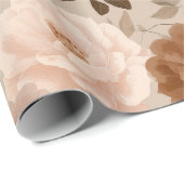 Boho Staubige Rosenblume Beige Blumenmuster Geschenkpapier (Rolleneckpunkt)