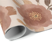 Boho Staubige Rosenblume Beige Blumenmuster Geschenkpapier (Rolleneckpunkt)