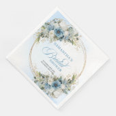 Boho staubiges blaues Blumen- Eukalyptus- Gold Bra Serviette (Ecke)