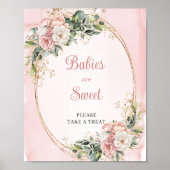 Boho-Staubrosa-Blumen-Eukalyptus-Babys süß Poster (Vorne)