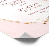 Boho-Staubrosa-Blumen-Gold-Glitter-Willkommensschi Poster (Ecke)
