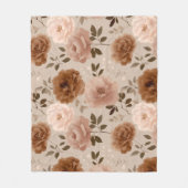 Boho-Staubrose-Blumen-Beige-Blumenmuster Fleecedecke (Vorderseite)
