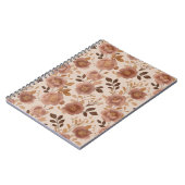Boho-Staubrose-Blumen-Beige-Blumenmuster Notizblock (Linke Seite)