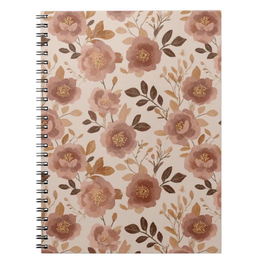 Boho-Staubrose-Blumen-Beige-Blumenmuster Notizblock (Vorderseite)