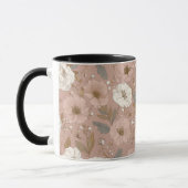 Boho-Staubrose-Blumen-Beige-Blumenmuster Tasse (Links)