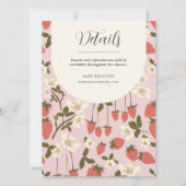 Boho Stawberry Floral Baby Shower Einladung (Rückseite)