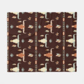 Boho-Steer-Muster Fleecedecke (Vorderseite (Horizontal))
