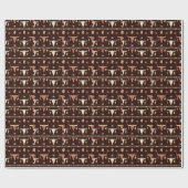 Boho-Steer-Muster Western Geschenkpapier (Flach)
