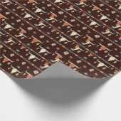 Boho-Steer-Muster Western Geschenkpapier (Ecke)